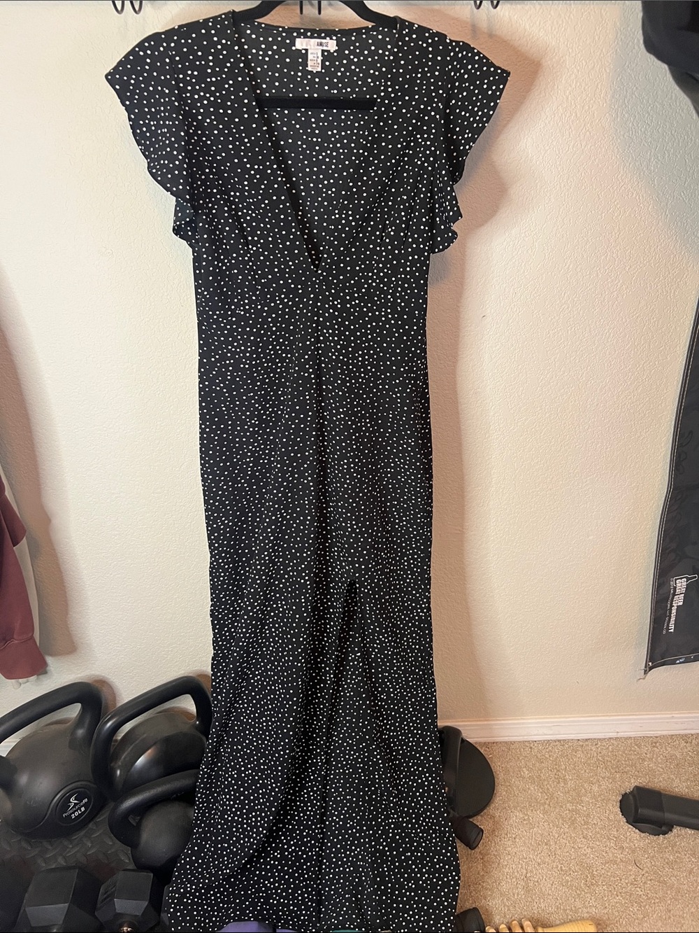 Black and White Polka Dot Midi Dress